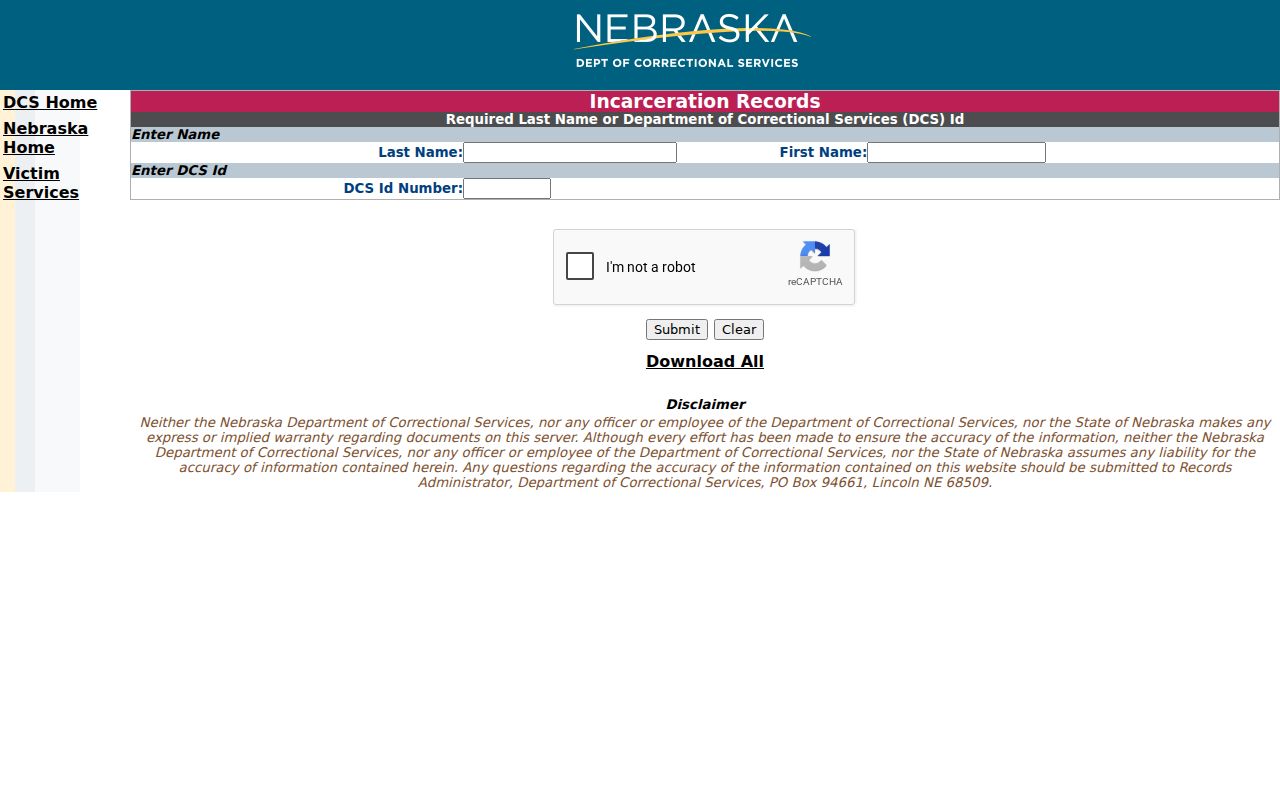 Nebraska state prison locator for a Hershey criminal record search