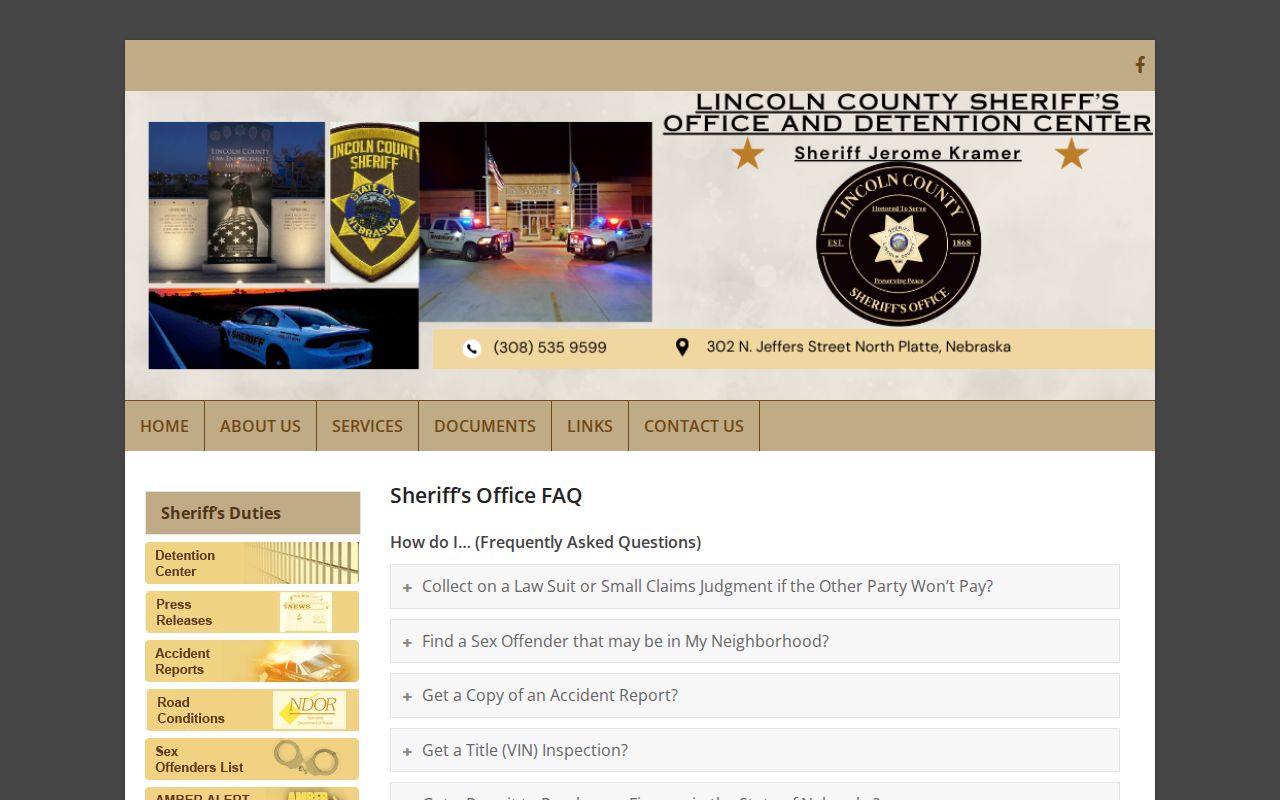 Lincoln County Sheriff fees for Hershey criminal records
