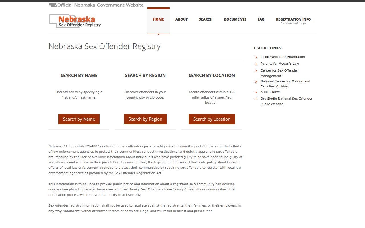 Lincoln County sex offender registry name region and location search choices