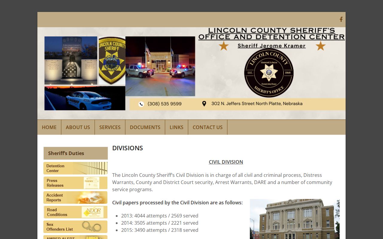 Lincoln County Sheriff divisions serving Sutherland criminal records